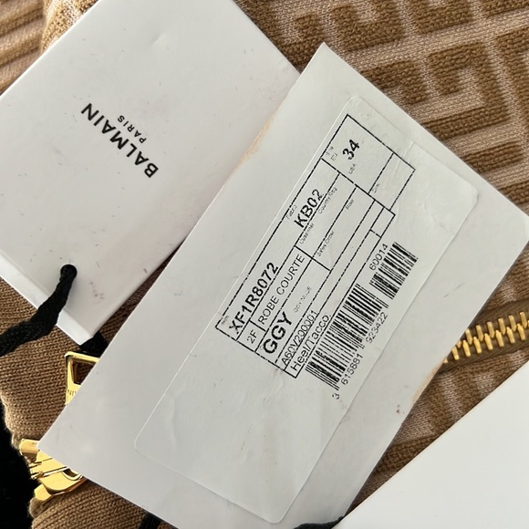 BALMAIN monogram knit dress tan size 34 - Picture 4 of 5